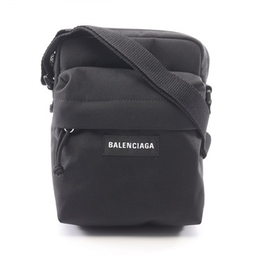 BALENCIAGA EXPLORER Shoulder Bag 8455932AB9Q1000 Nylon Black Preowned mens logo