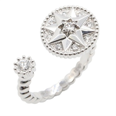 Christian Dior Rose des Vents Diamond Ring 18KWG White Gold Used Women US #5 #50