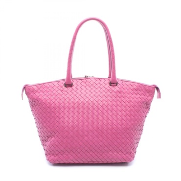 BOTTEGA VENETA Intrecciato Tote hand Bag leather Purple Used Women