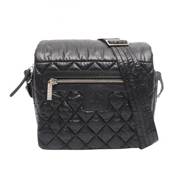 CHANEL Coco Cocoon Small Messenger Shoulder Crossbody Bag A48616 Nylon SHW Used