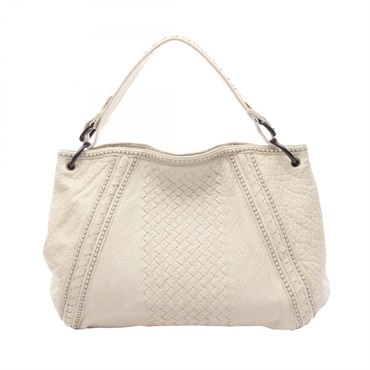 BOTTEGA VENETA Intrecciato Shoulder hand Bag leather White Used Women