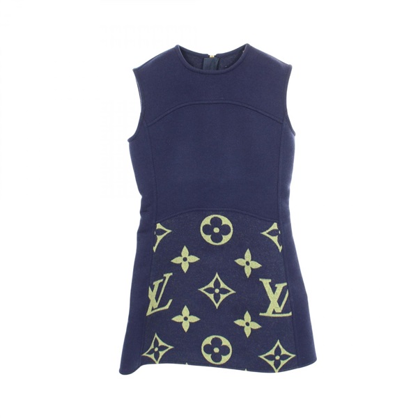 LOUIS VUITTON Monogram Sleeveless Dress RW202W TUV FJDR04 wool silk Used #34 LV