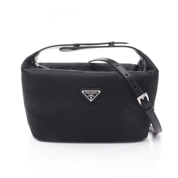 PRADA Cheri Re-Nylon crossbody Shoulder Handbag Nylon leather Black NEW Women