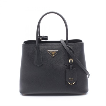 PRADA Double shoulder crossbody tote hand Bag 1BG8872A4AF0002 Saffiano Black