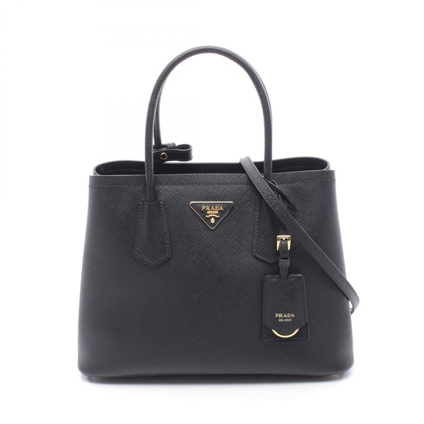 PRADA Double shoulder crossbody tote hand Bag 1BG8872A4AF0002 Saffiano Black