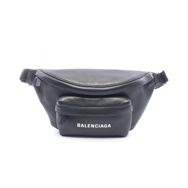 BALENCIAGA EVERYDAY BELTPACK Waist bag 552375 leather Black White Used unisex