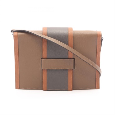 HERMES H Passant Shoulder Crossbody Bag Evercolor leather Etain Beige SHW Used Z