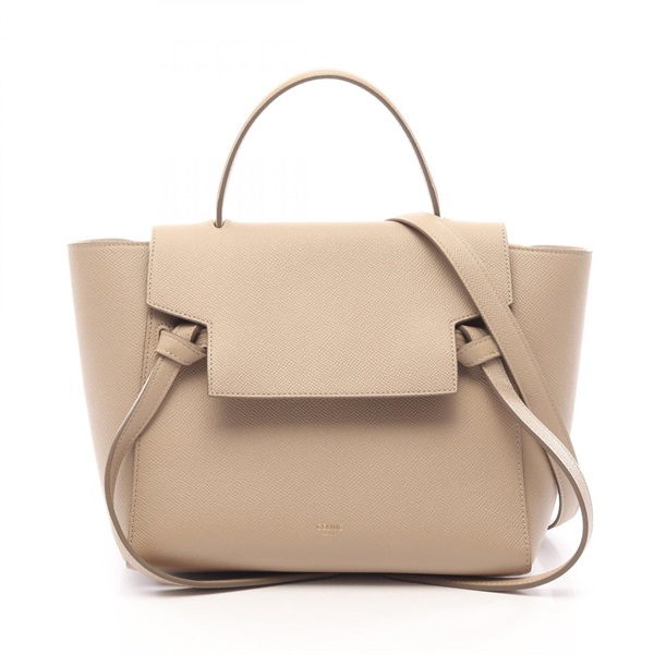 CELINE BELT BAG MICRO shoulder crossbody Handbag leather Beige Used Women