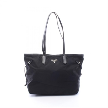 PRADA TESSUTO SAFFIANO Shoulder Tote Bag BR4001 Nylon leather Black Used Women