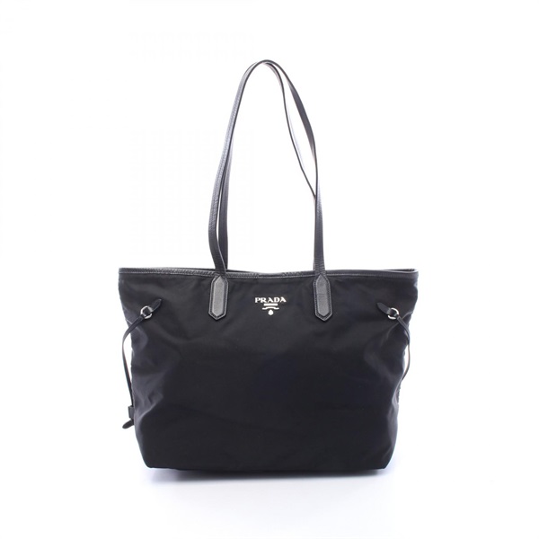PRADA TESSUTO SAFFIANO Shoulder Tote Bag BR4001 Nylon leather Black Used Women