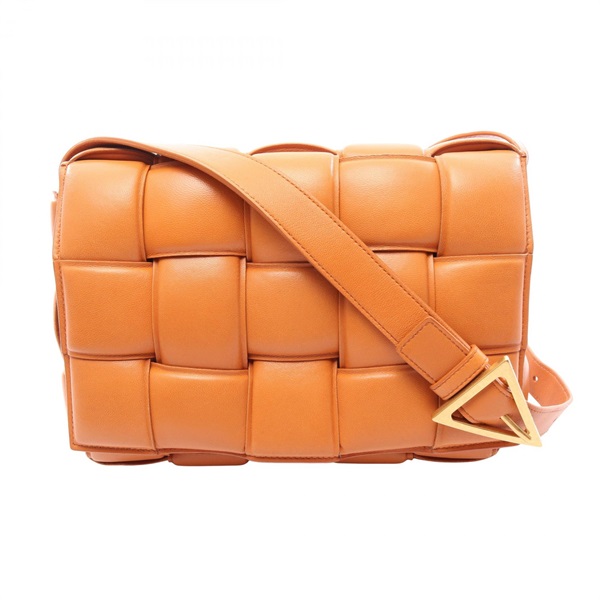 BOTTEGA VENETA Padded Cassette Intrecciato Shoulder crossbody Bag leather Orange