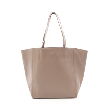 CELINE Cabas Phantom Small Tote Shoulder Bag leather Beige Used Women