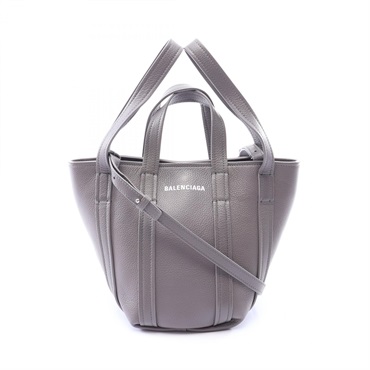 BALENCIAGA Everyday XS North South Shoulder Handbag 672796 leather Gray Used