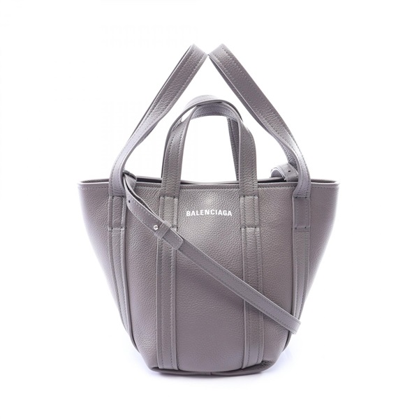 BALENCIAGA Everyday XS North South Shoulder Handbag 672796 leather Gray Used
