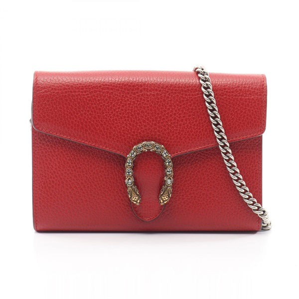 GUCCI Dionysus Shoulder Crossbody Bag 401231 leather Red Used Women GG