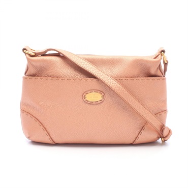 FENDI Selleria Crossbody Shoulder Bag leather Pink Used Women