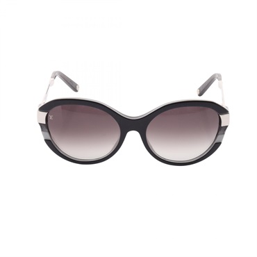 LOUIS VUITTON Petit Soupcon Cat Eye Sunglasses Z0489E Metal Plastic Black Used