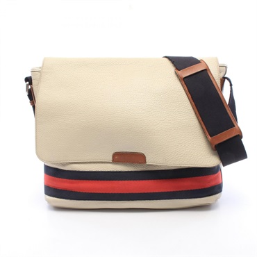 GUCCI Sherry line Crossbody Shoulder Bag 281421 leather Beige Used mens