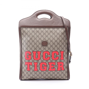 GUCCI GG Supreme Shoulder Crossbody Tote Handbag 688497 canvas leather Used