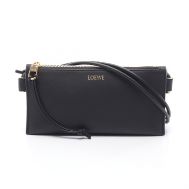 LOEWE Hoya pouch Crossbody Shoulder Bag C630R10X031100 leather Black Preowned