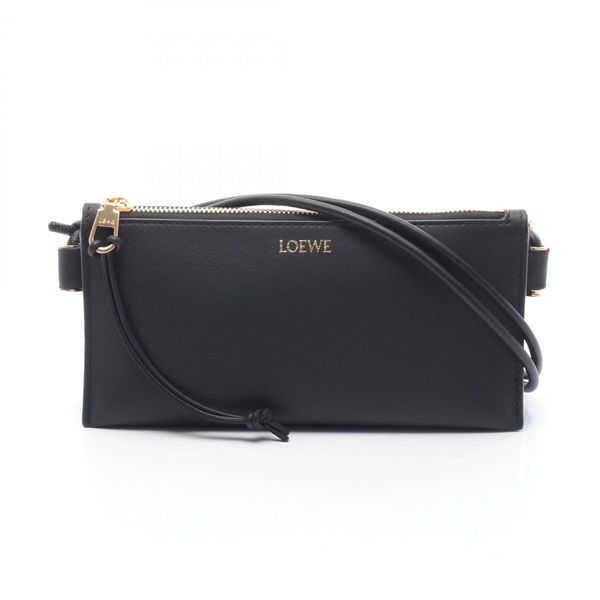 LOEWE Hoya pouch Crossbody Shoulder Bag C630R10X031100 leather Black Preowned