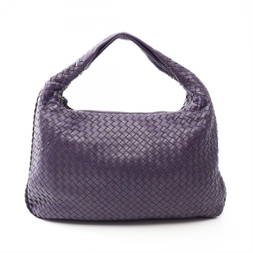 BOTTEGA VENETA Intrecciato Shoulder hand Bag 115654 leather Purple Used Women