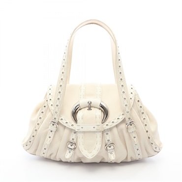 Christian Dior Tote shoulder hand Bag leather White Used Women