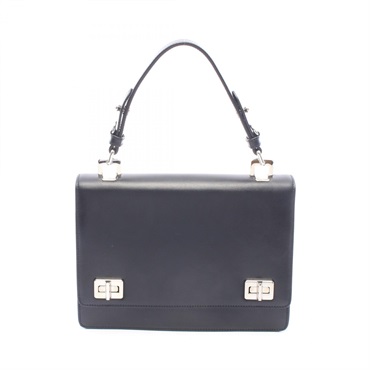 PRADA SOFT CALF Handbag 1BD071 leather Black Used Women