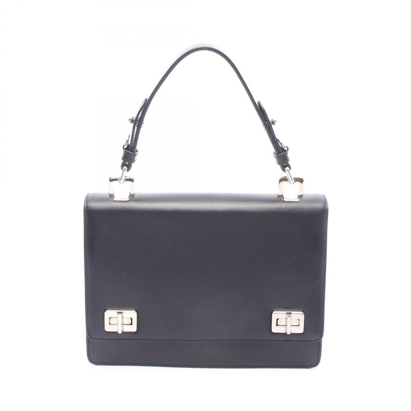 PRADA SOFT CALF Handbag 1BD071 leather Black Used Women