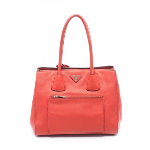 PRADA VITELLO PHENIX Shoulder Tote Bag BN2795 leather Red Used Women