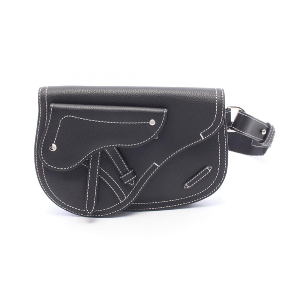 Christian Dior SADDLE Waist Belt Bum Bag 1ADPO095YKK leather Black Used mens