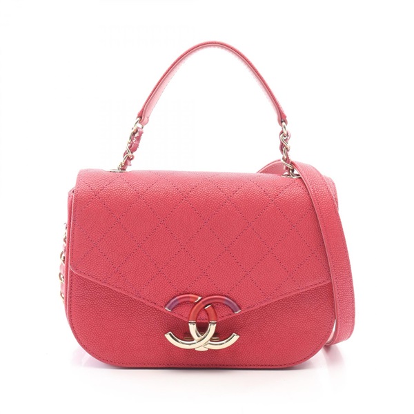 CHANEL COCO Mark Top Handle Flap Matelasse Crossboady Shoulder Bag A93659 Used