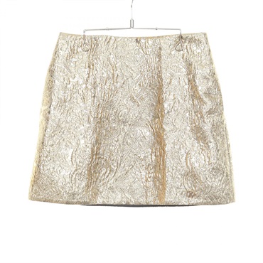 LOUIS VUITTON Flower Jacquard Mini Skirt #38 RW242WB PJO FRJU17 silk Polyester