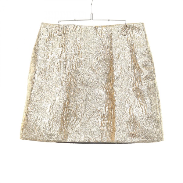 LOUIS VUITTON Flower Jacquard Mini Skirt #38 RW242WB PJO FRJU17 silk Polyester