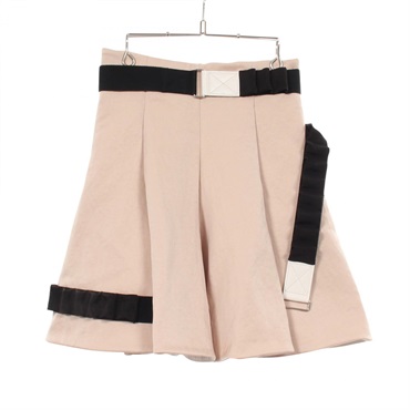 LOUIS VUITTON Mini Belt Skirt #34 RW242WW JBE FRSK64 leather Nylon Beige Used LV