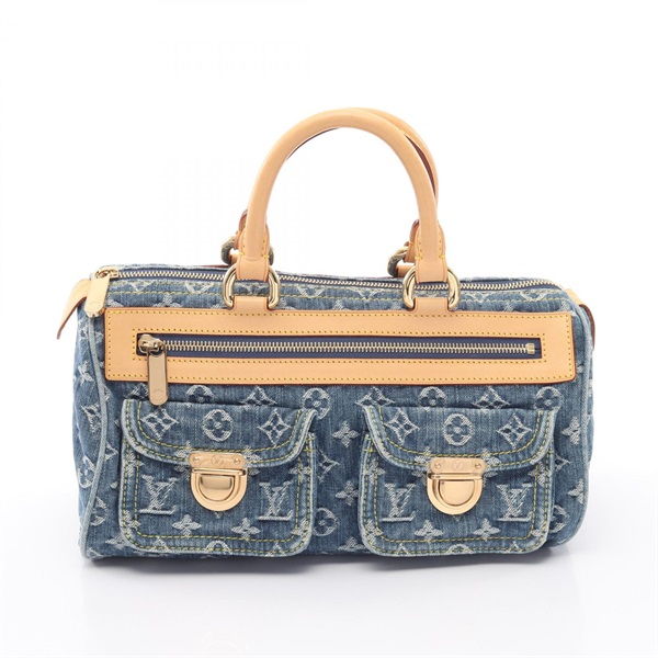 LOUIS VUITTON Neo speedy Handbag M95019 Monogram denim leather Blue Used Women