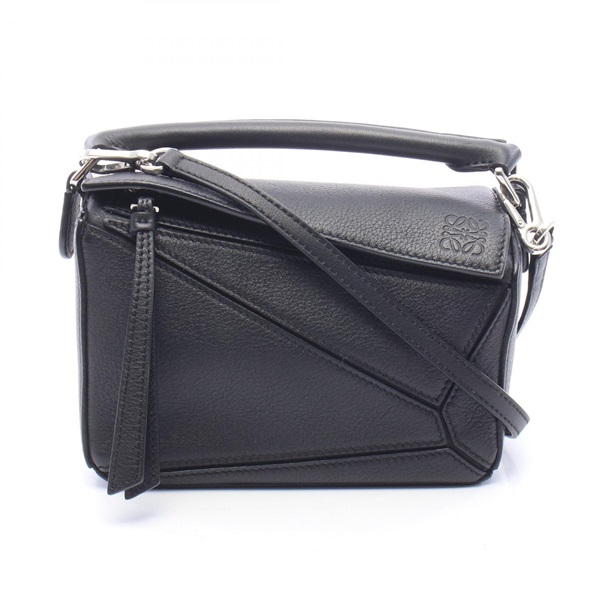 LOEWE Hammock Drawstring Mini shoulder crossbody Handbag leather Black Used