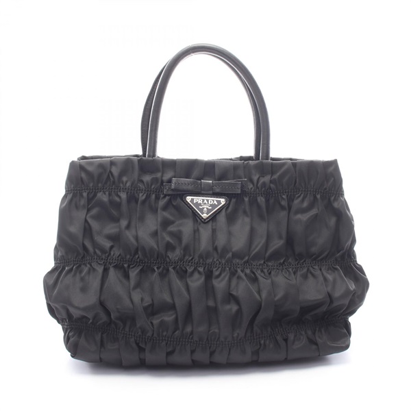 PRADA TESSUTO GAUFRE Tote Handbag BN1703 Nylon leather Black Used Women