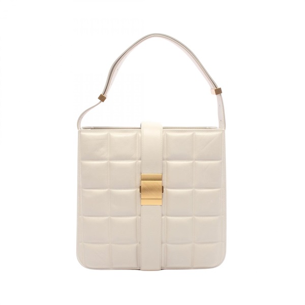 BOTTEGA VENETA Marie padded Shoulder hand Bag leather White Used Women