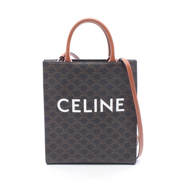 CELINE Small Vertical Cabas Triomphe shoulder crossbody Tote Bag 191542 canvas
