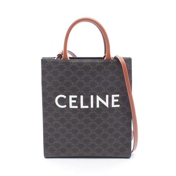 CELINE Small Vertical Cabas Triomphe shoulder crossbody Tote Bag 191542 canvas