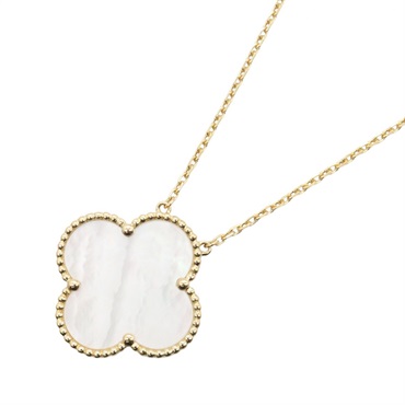 Van Cleef & Arpels Magic Alhambra Mother of Pearl Necklace 18KYG Gold Used Women