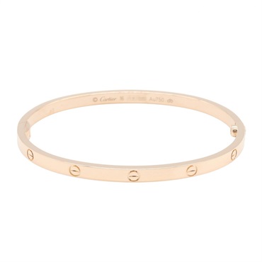 CARTIER Love Small Bracelet Bangle 18KRG Pink Rose Gold Used Women 14.5cm