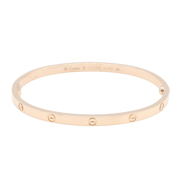 CARTIER Love Small Bracelet Bangle 18KRG Pink Rose Gold Used Women 14.5cm