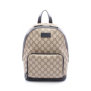 GUCCI GG Supreme Small Rucksack Backpack 429020 canvas leather Beige Used Women