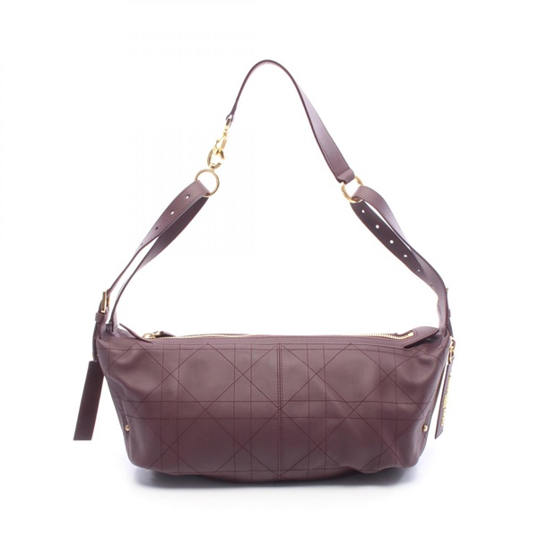 Christian Dior D-Journey Medium Shoulder hand Bag leather Bordeaux Used Women
