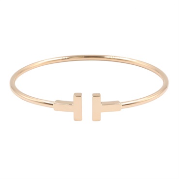 TIFFANY＆CO T-wire Bracelet Bangle 18KRG Pink Rose Gold Used Women 15.5cm
