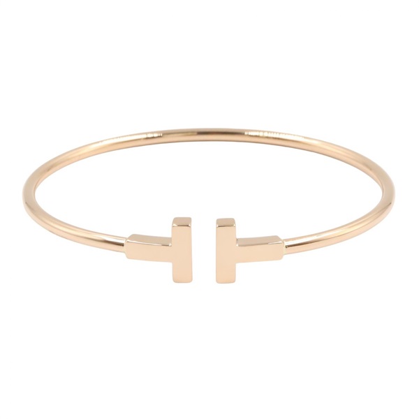 TIFFANY＆CO T-wire Bracelet Bangle 18KRG Pink Rose Gold Used Women 15.5cm