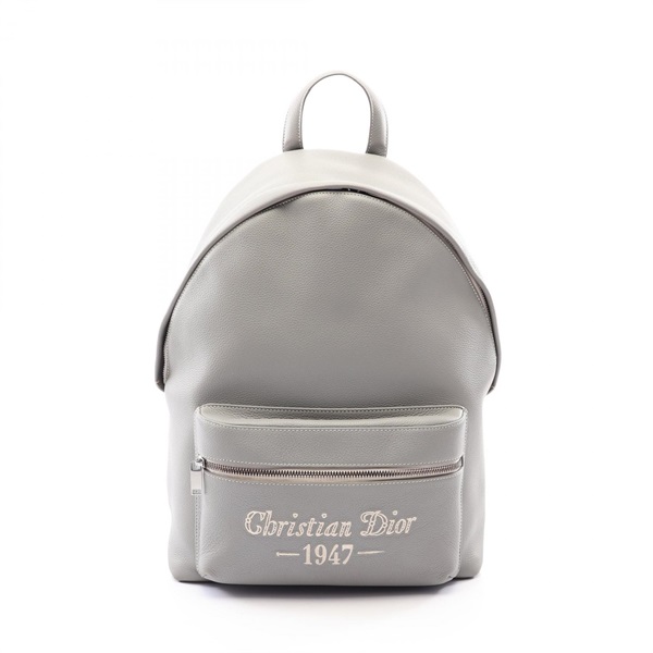 Christian Dior Logo RIDER 1947 Rucksack Backpack leather Gray Used mens CD