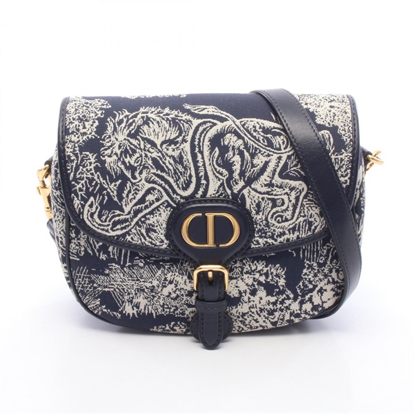 Christian Dior BOBBY Medium Toile de Jouy Shoulder Crossbody Bag canvas leather